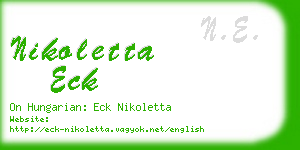 nikoletta eck business card